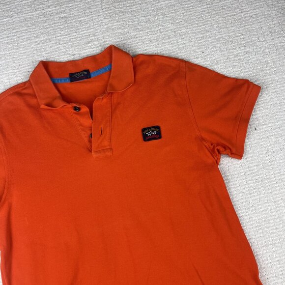 Paul & Shark Yachting Mens Sz Large Polo Orange Made in Italy - Picture 2 of 15